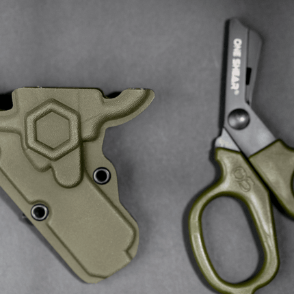 Olive Drab  MINI Compact EMT and First Responders Rescue Shears Kydex Holder | ONE SHEAR®