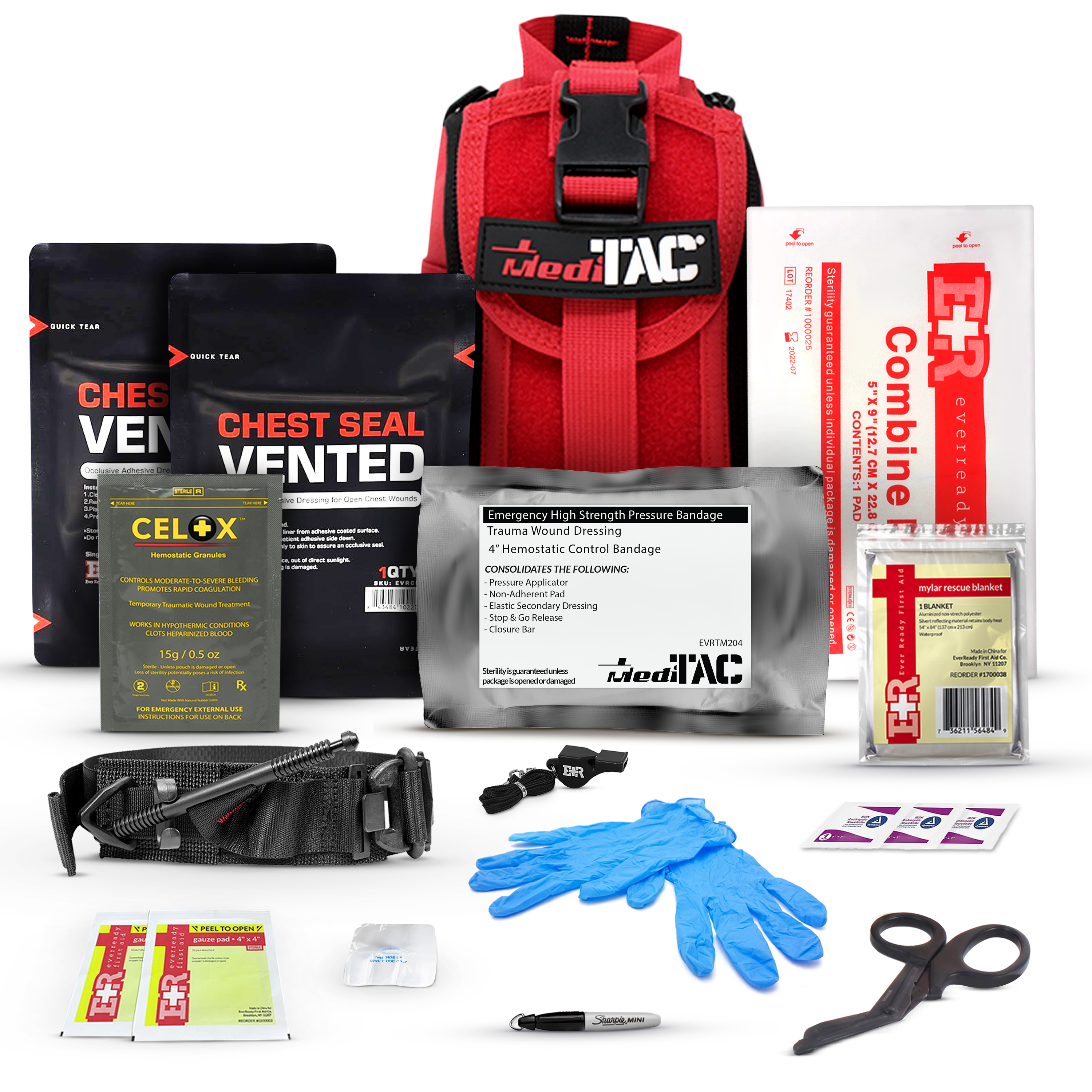 Premium Tactical IFAK Kit – Rip-Away MOLLE Pouch, SOF Tourniquet & Celox Bleed Control