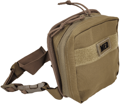 Enhanced IFAK bag with medical insignia, designed for quick access to trauma supplies and equipped for field emergencies.