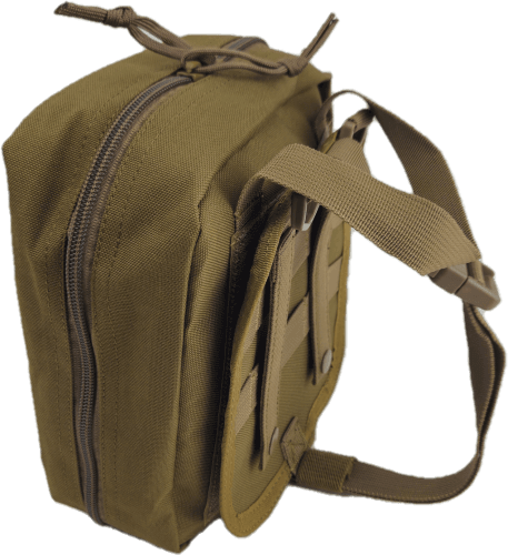 General Purpose IFAK first aid kit showing rip-away design, MOLLE straps, and convenient carrying handle.