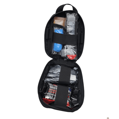 Recon IFAK – Pro | First Aid & Trauma Kit First Aid Kits The ELITE Recon IFAK – Pro is a compact, mission-ready trauma kit designed for fast access and versatile deployment. Whether mounted on a headrest, pack, or plate carrier, its rip-away MOLLE-compati