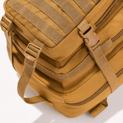 Tactical trauma backpack featuring durable straps and multiple compartments for organization.