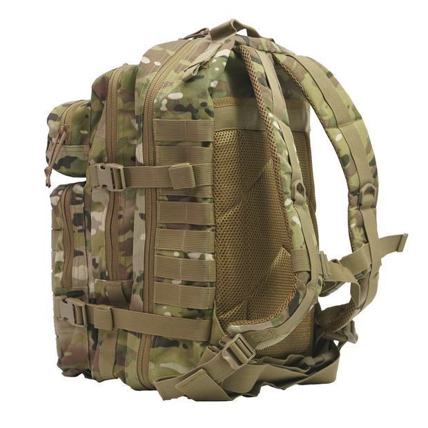 Tactical trauma backpack featuring multiple compartments and durable camouflage design for emergency response gear.