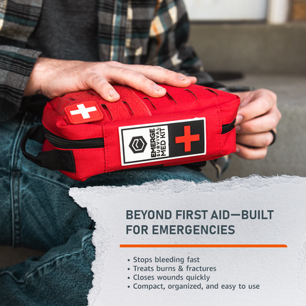 Emergency Med Kit w/2-Person Trauma First Aid Bag