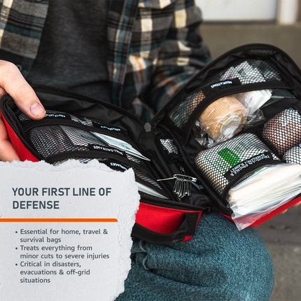 Emergency Med Kit w/2-Person Trauma First Aid Bag