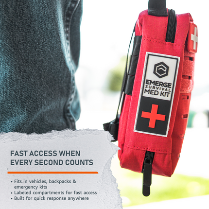 Emergency Med Kit w/2-Person Trauma First Aid Bag