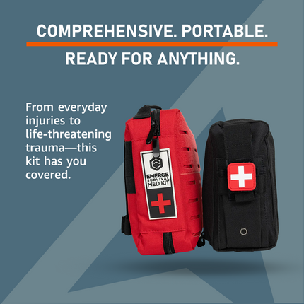 Emergency Med Kit w/2-Person Trauma First Aid Bag