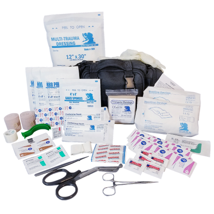 first aid supplies of the rapid response trauma kit