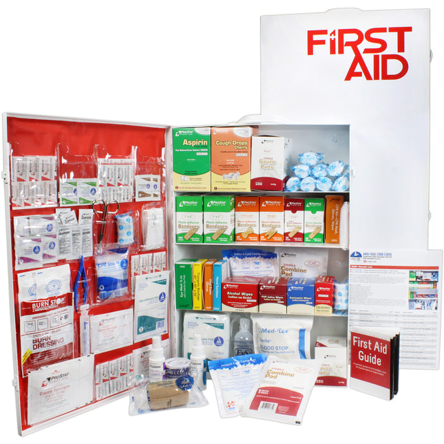 4-Shelf ANSI A First Aid Cabinet – 1,091 Pieces for Safe, Compliant Workplaces