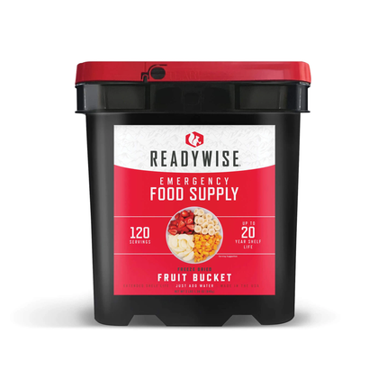 120-Serving Freeze-Dried Fruit Bucket – Long-Term Emergency Food Supply with Grab-N-Go Storage