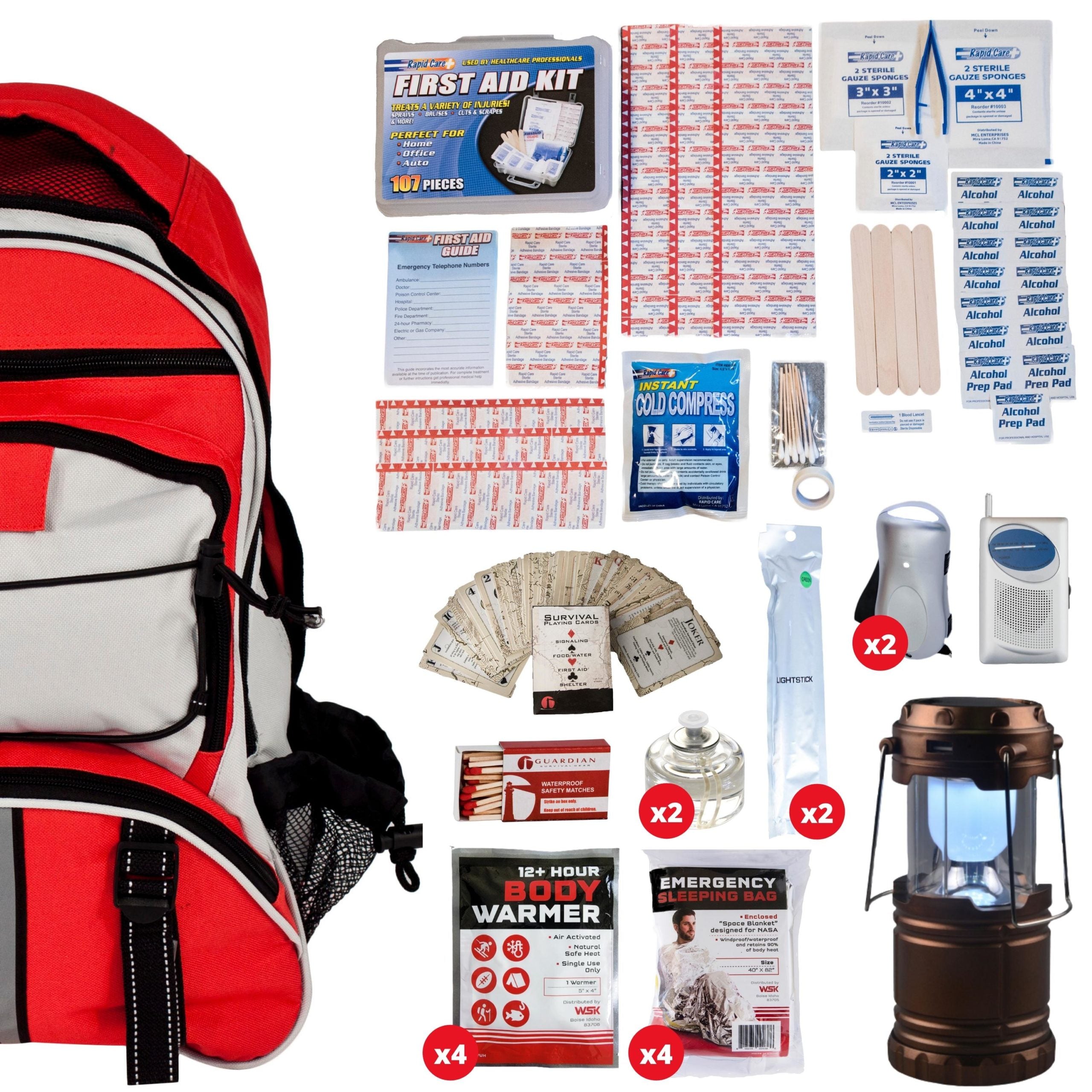 Family Blackout Emergency Kit – Power Outage Survival Backpack with Light, First Aid & Warmth Essentials