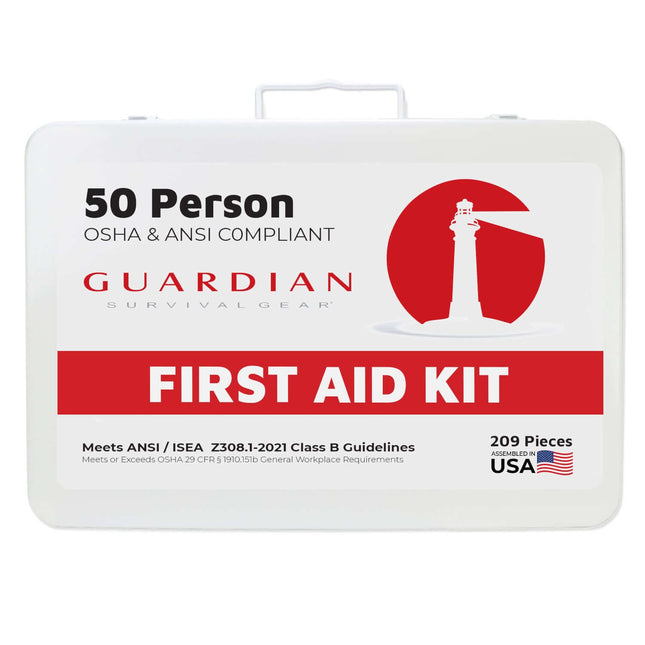 Guardian Survival Gear First Aid Kit – 209 Pieces, ANSI Class B, Built for 25–50 Person Workplaces