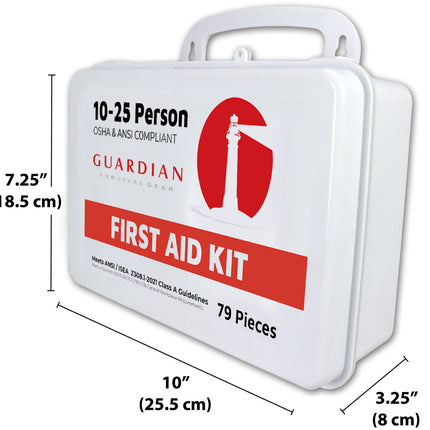 Guardian Survival Gear First Aid Kit – 79 Pieces, ANSI Class A, 10–25 Person Use