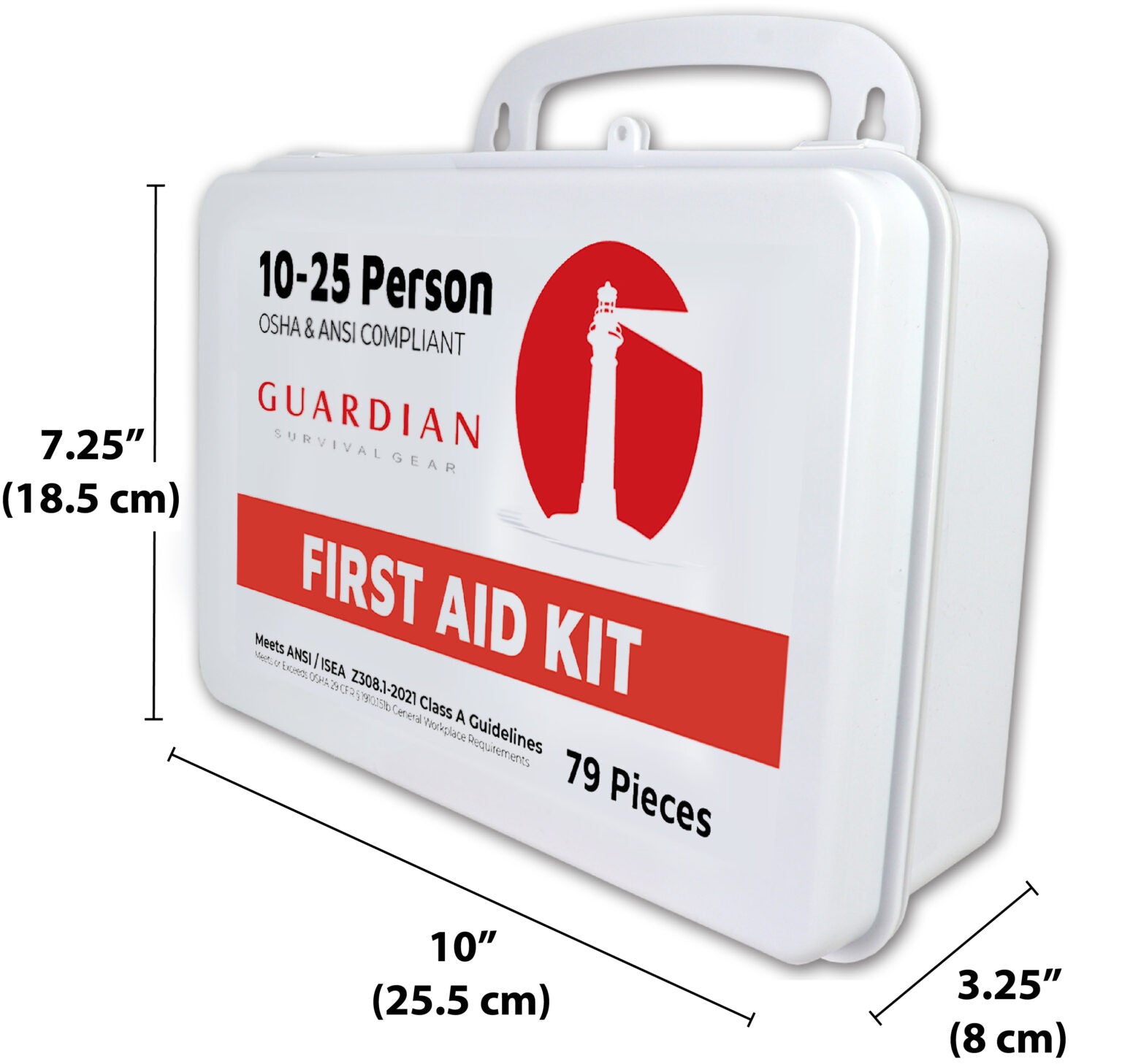 Guardian Survival Gear First Aid Kit – 79 Pieces, ANSI Class A, 10–25 Person Use