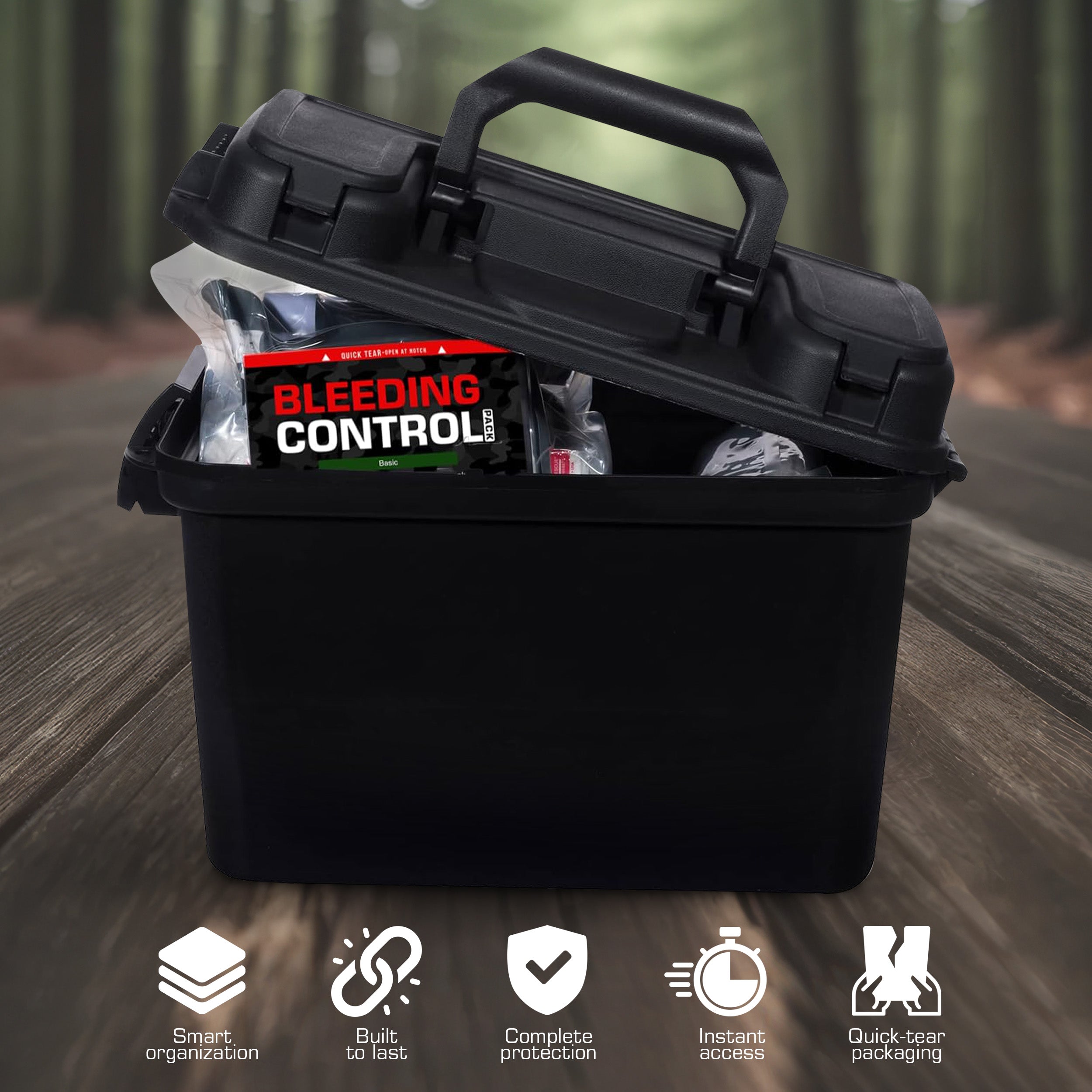 MediTac Bleeding Control Kit | 4x Individual Vacuum-Sealed Trauma Packs