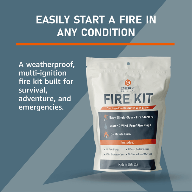 Emerge Fire Kit – Weatherproof Ignition for Emergency & Survival