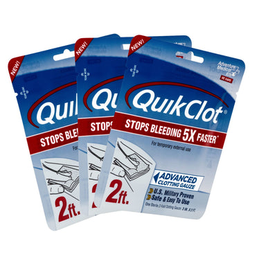 QuikClot Gauze – 3″ x 2′ - Pack of 3