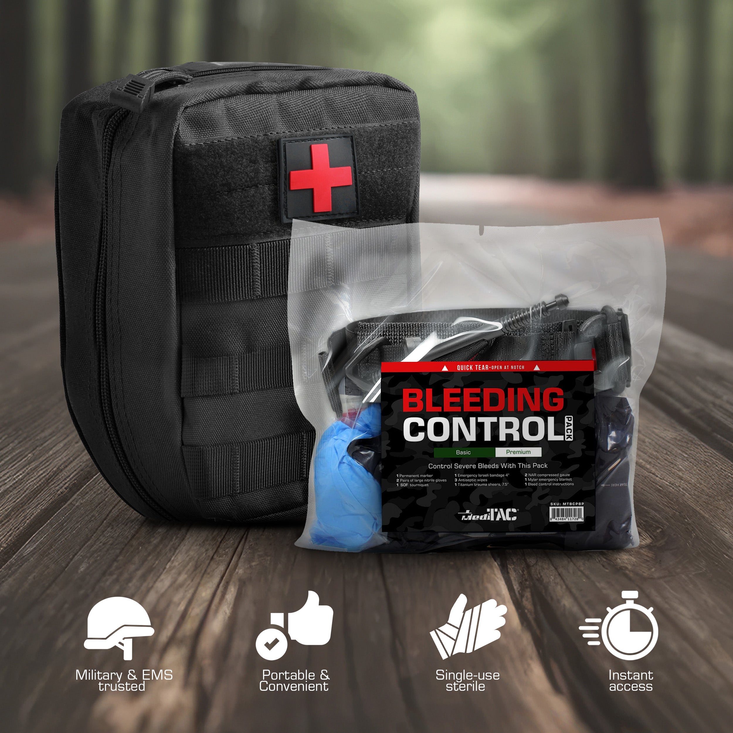 Basic Bleeding Control Kit – CAT Tourniquet, Israeli Bandage & Gauze