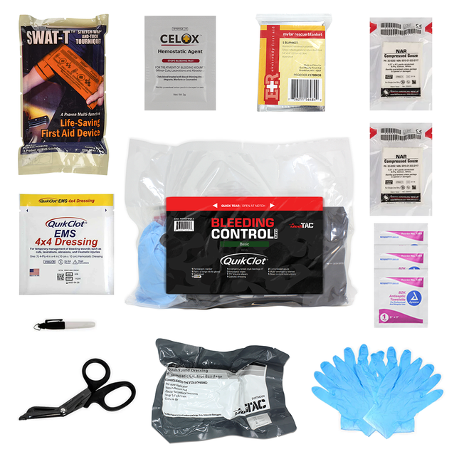 Bleeding Control Pack Basic with Celox – Compact Trauma Response Kit