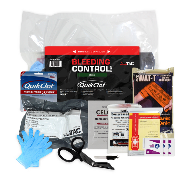 Bleeding Control Pack Basic with Celox – Compact Trauma Response Kit