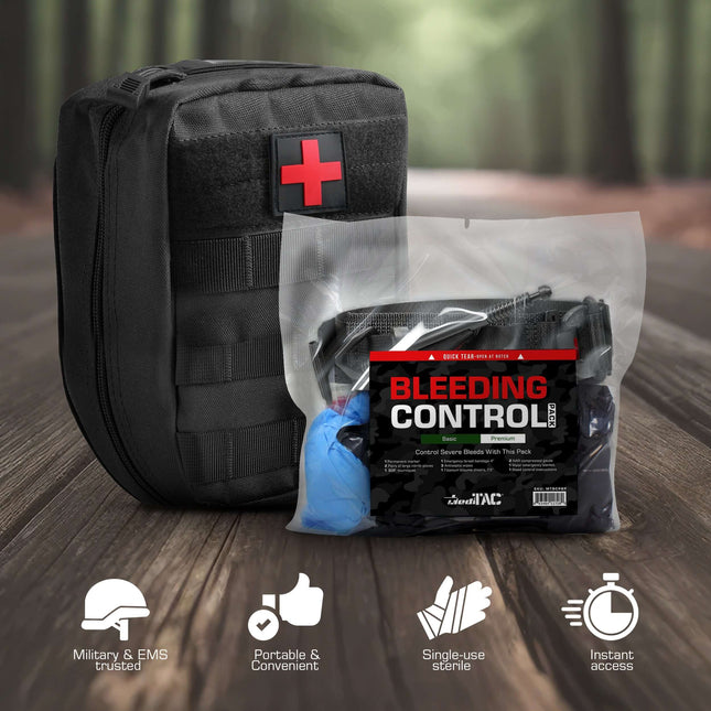 Basic Bleeding Control Kit (Copy) with a trauma pack for critical emergency situations.