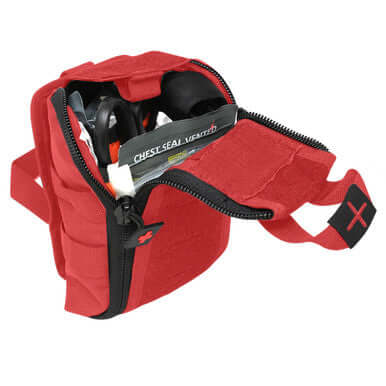 Premium Tactical IFAK Kit (Copy) open pouch showing contents for emergency medical response.