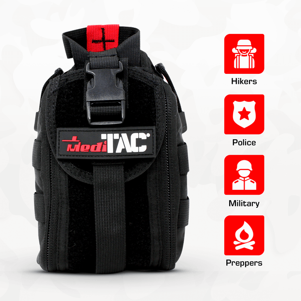 Premium Tactical IFAK Kit (Copy) in a compact MOLLE pouch designed for emergencies and outdoor activities.