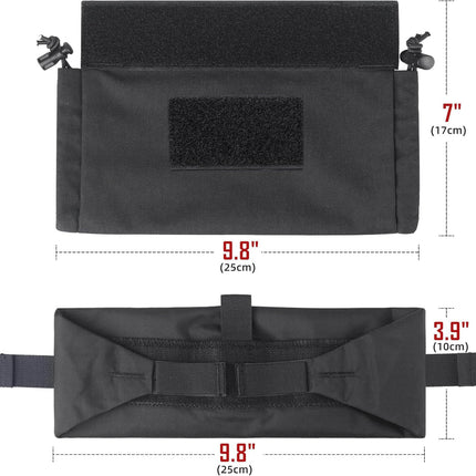1st Line IFAK dimensions showing front and back views, designed for easy access and attachment to duty belts.