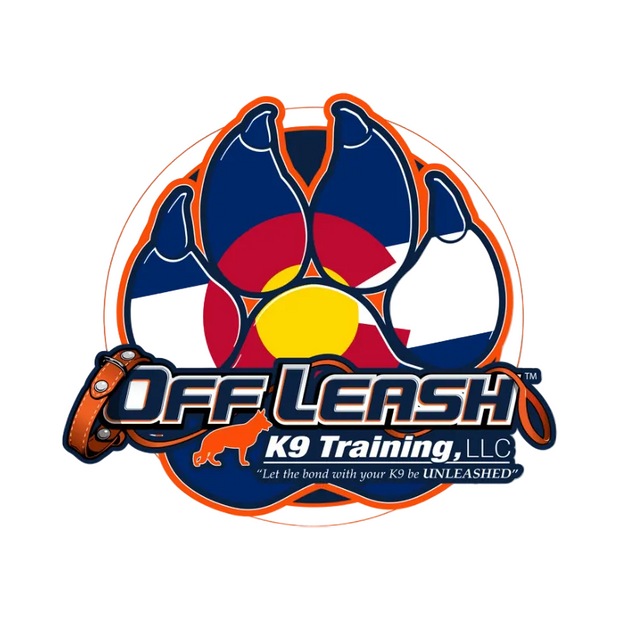Logo of Off Leash K9 Training, LLC with colorful design and text.