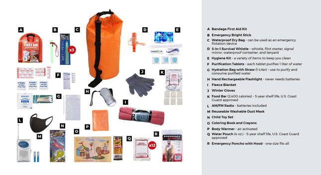 Children’s Survival Kit – 72-Hour Emergency Preparedness Dry Bag
