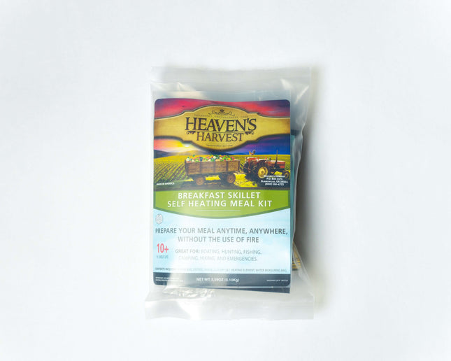 Self-Heating Meal Kit - Sausage, Egg, & Potato Breakfast Skillet in packaging for easy meal prep anywhere.