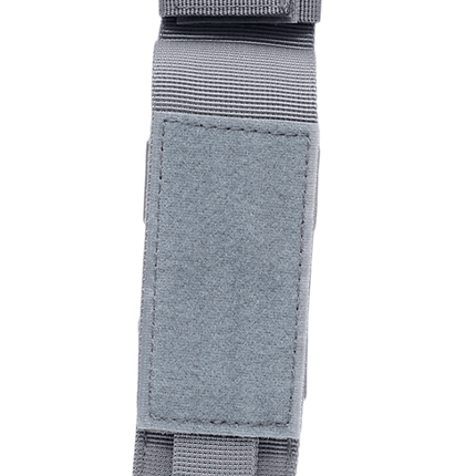 Tourniquet holster for first responders, featuring an adjustable hook & loop closure in grey.