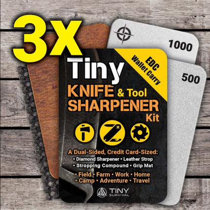 Tiny Knife Sharpener Kit - EDC featuring diamond sharpener and dual-sided tools for easy knife maintenance.