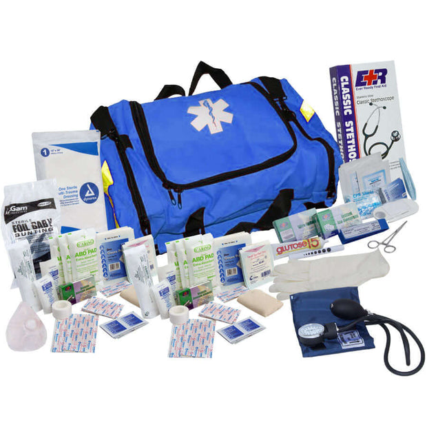 151-Piece First Responder Jump Bag with trauma tools and emergency medical supplies, ideal for professionals.