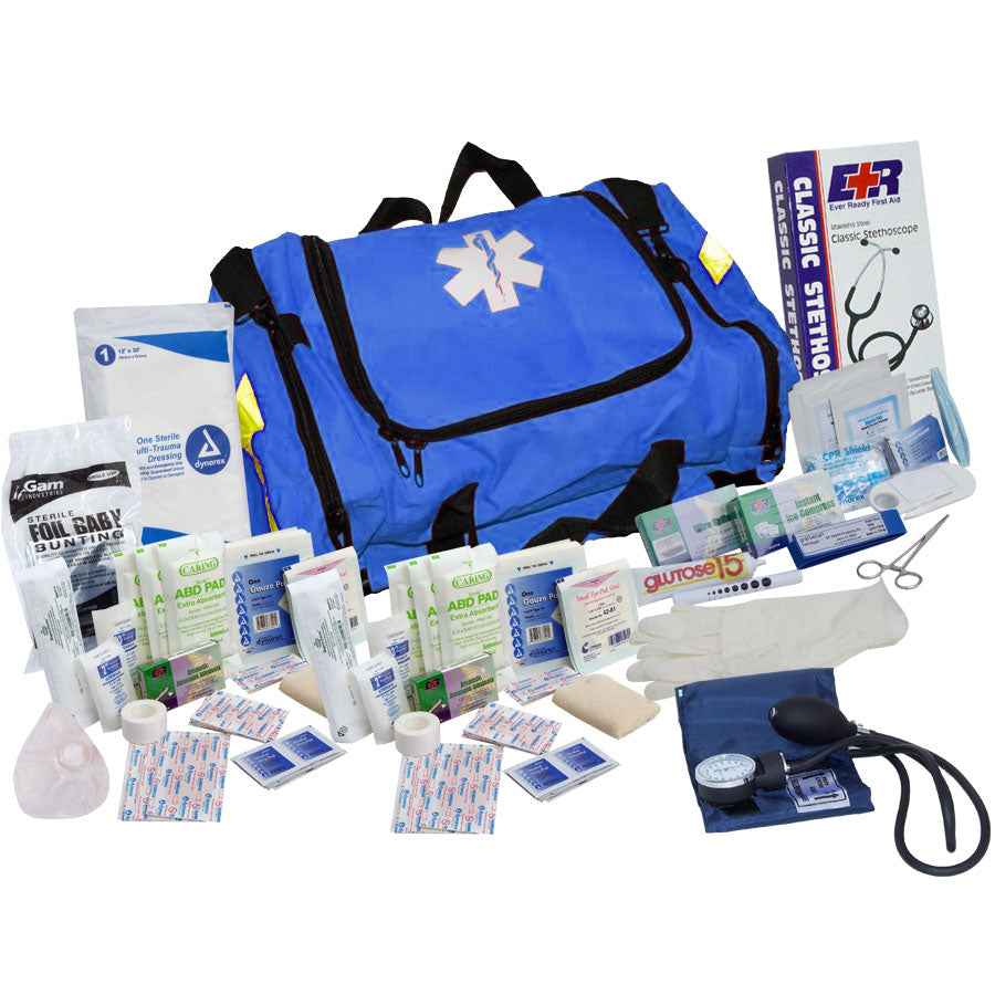 151-Piece First Responder Jump Bag | Advanced Medical Trauma Kit with Custom Compartments