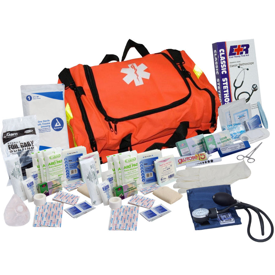 151-Piece First Responder Jump Bag | Advanced Medical Trauma Kit with Custom Compartments