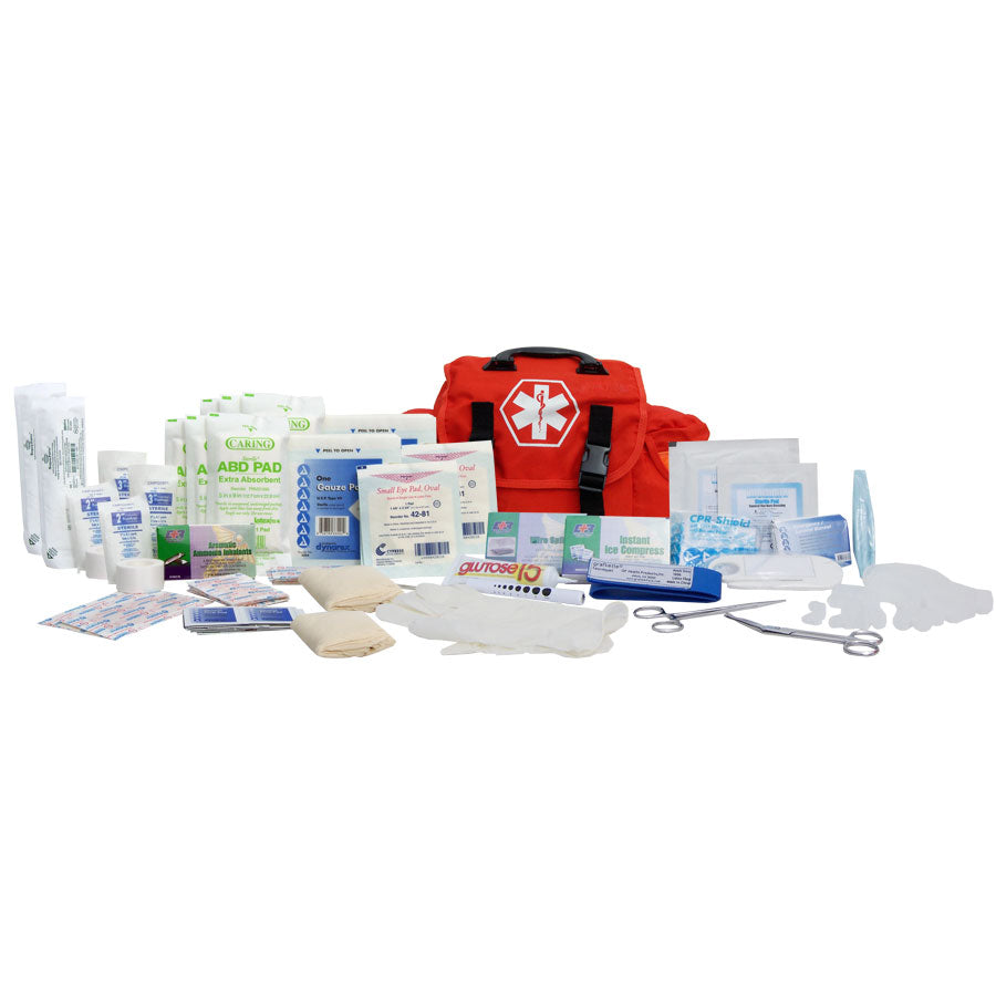 Fully Stocked Emergency Response Bag | First Responder Kit Trauma & Medical Jump Bag (147 Pieces)
