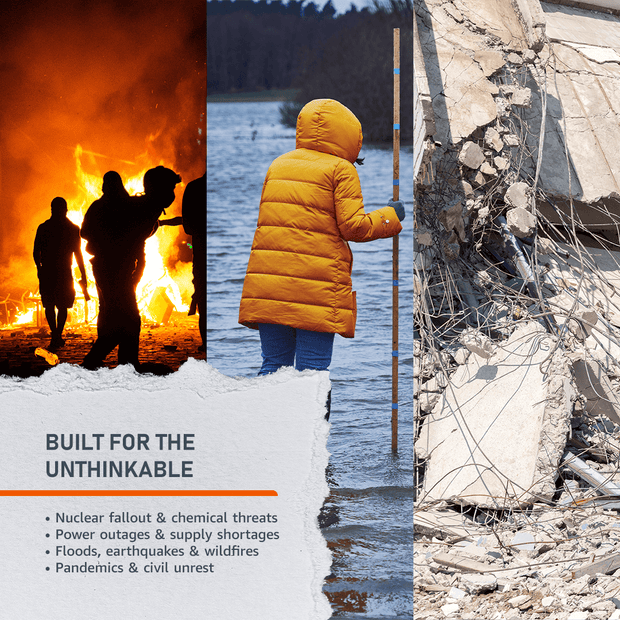 Image depicting survival challenges and preparedness scenarios for the Ultimate Survival Kit.