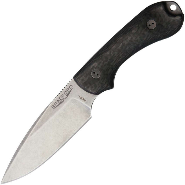 Bradford Guardian 3 Fixed Blade Knife – 3.5" N690 Steel, 3D Carbon Fiber Handle