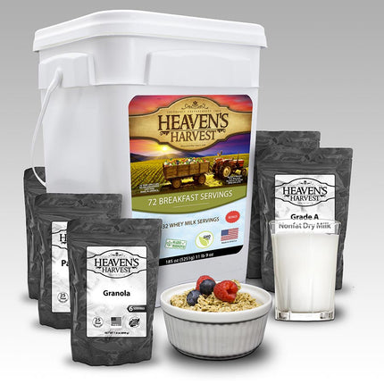 Combo Kit - Breakfast, Entree + Protein - 1 Person 1 Month - 308 Servings - Emergency Survival Food Kit