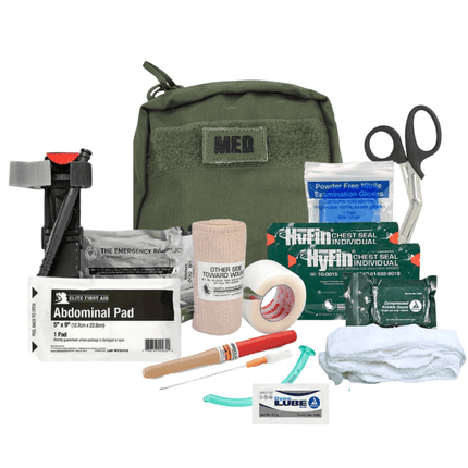 Enhanced IFAK w/Tourniquet & Chest Seals contains essential medical supplies for trauma response.