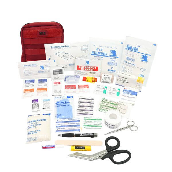 General Purpose First Aid Kit contents including bandages, antiseptics, and emergency supplies.