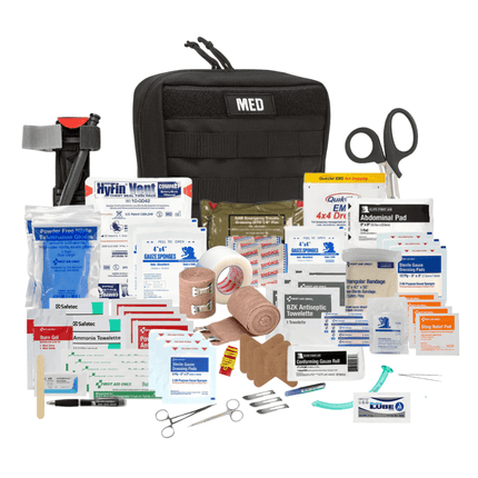 General Purpose First Aid Kit – Med Pro containing various medical supplies and tools for emergency preparedness.