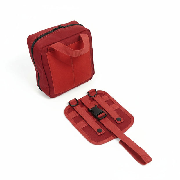 General Purpose IFAK in red with rip-away design and MOLLE straps for easy access in emergencies.