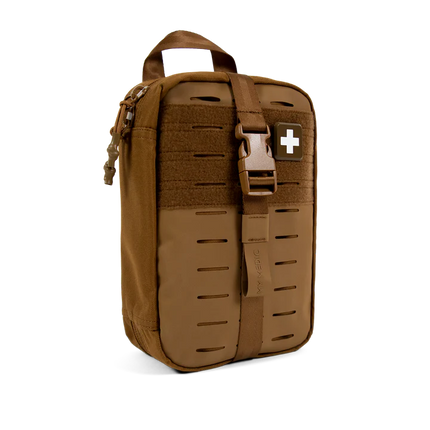MyFAK First Aid Kit in brown color, compact design ideal for emergencies and easy portability.