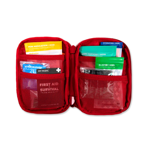 Sidekick IFAK Pouch by MyMedic open view showing organized first aid supplies.