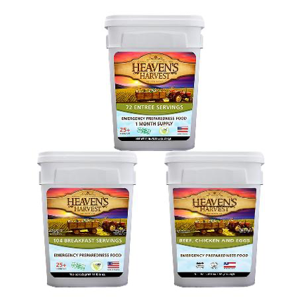 Combo Kit - Breakfast, Entree + Protein - 1 Person 1 Month - 308 Servings - Emergency Survival Food Kit