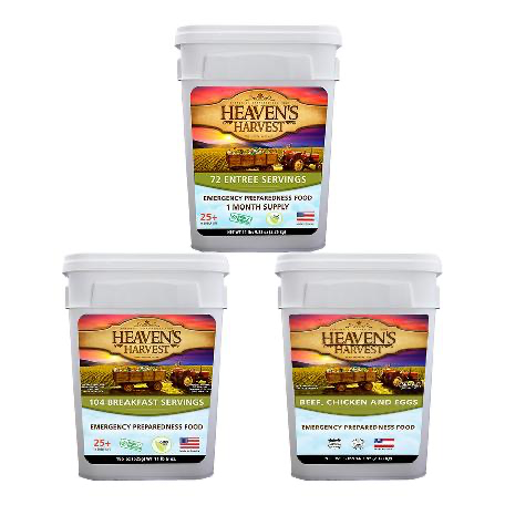 Combo Kit - Breakfast, Entree + Protein - 1 Person 1 Month - 308 Servings - Emergency Survival Food Kit