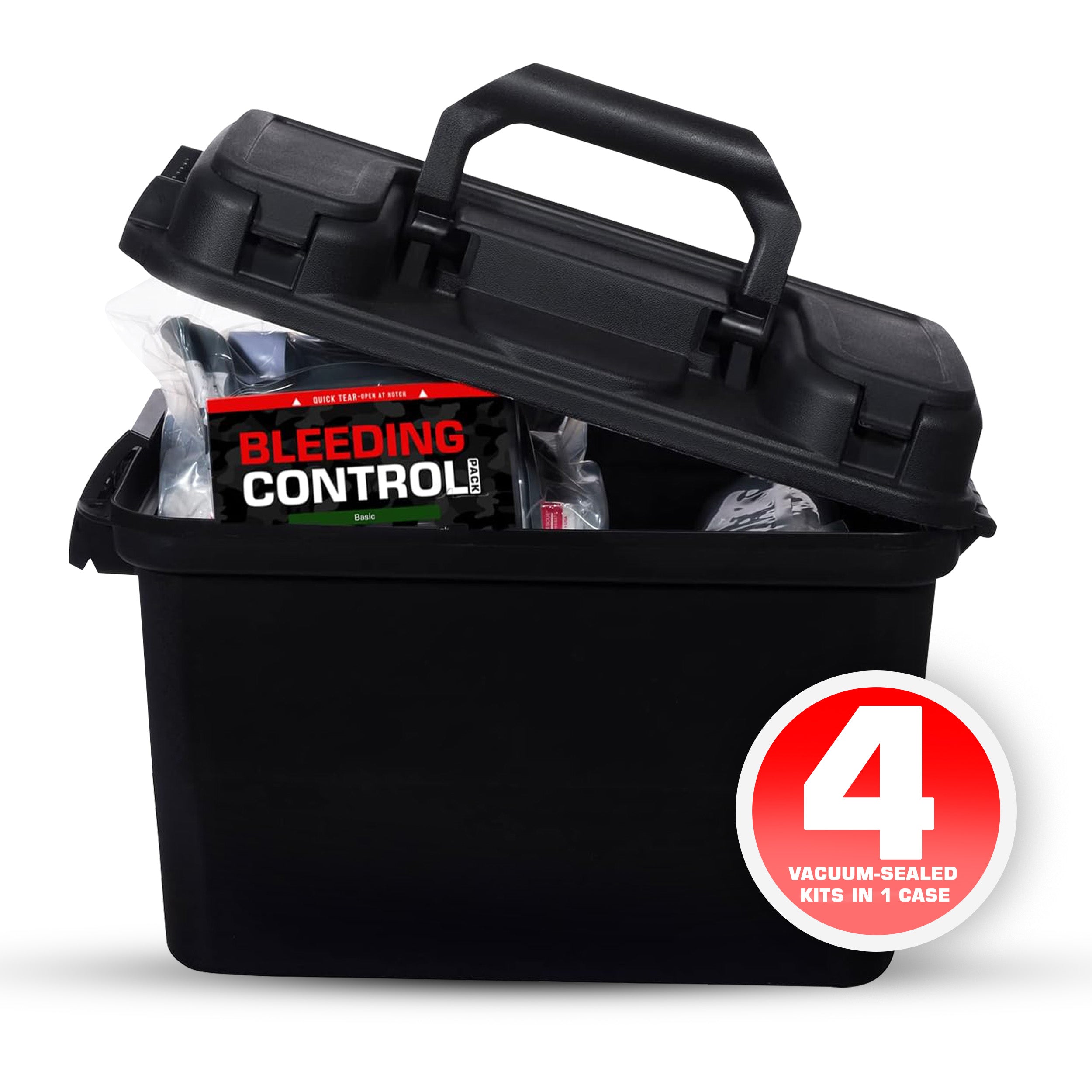 MediTac Bleeding Control Kit | 4x Individual Vacuum-Sealed Trauma Packs