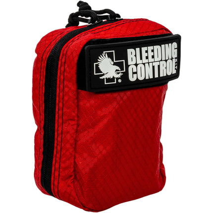 Individual Bleeding Control Kit | Public Access IFAK in compact red bag for emergency use.